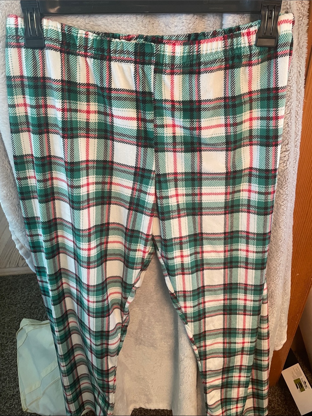 Plaid Lounge Pants in Green, Red & White